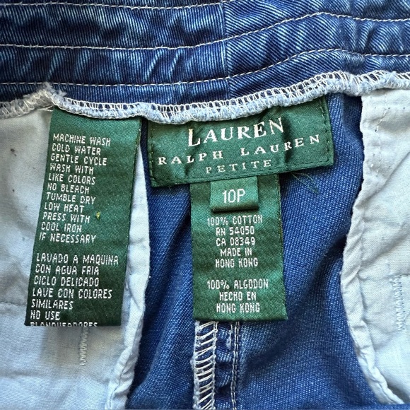 Vintage Lauren Ralph Lauren Cropped Wide Leg Denim Pants Women’s Size 10P - Picture 10 of 12